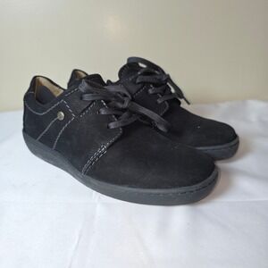 Wolky 813350 Black Nubuck Leather Lace Up Walking‎ Shoes Women EU 38 US 7-7.5